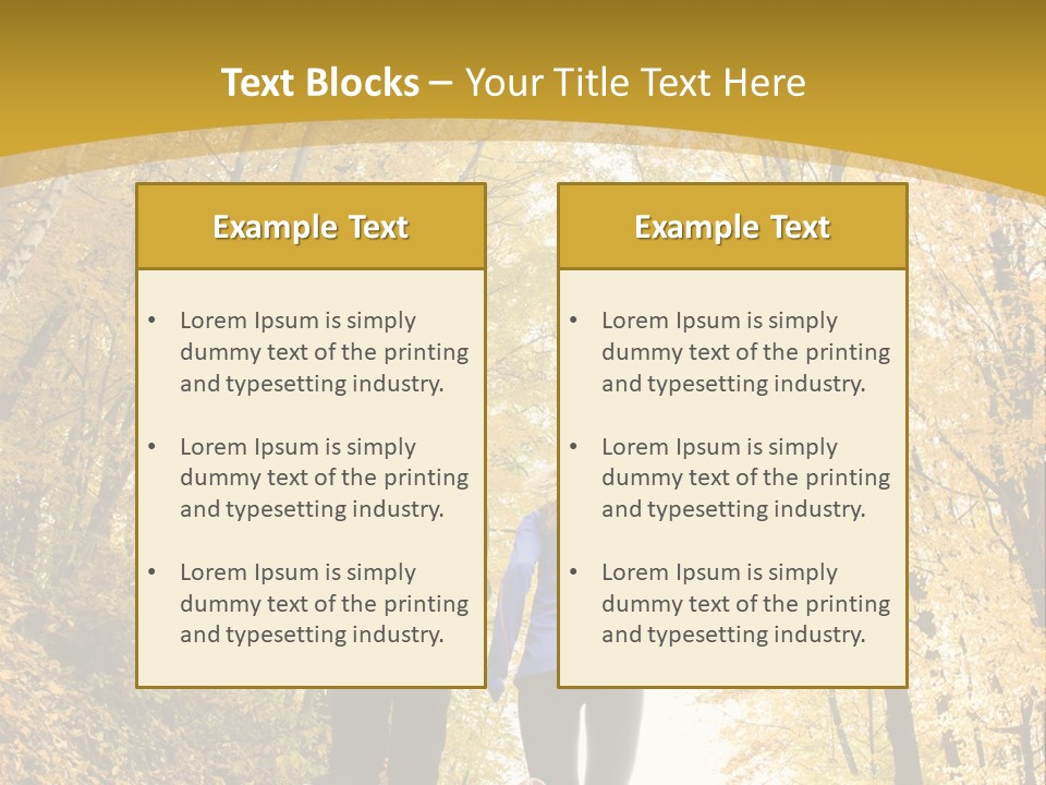 Two People Jogging Down A Path In The Woods PowerPoint Template