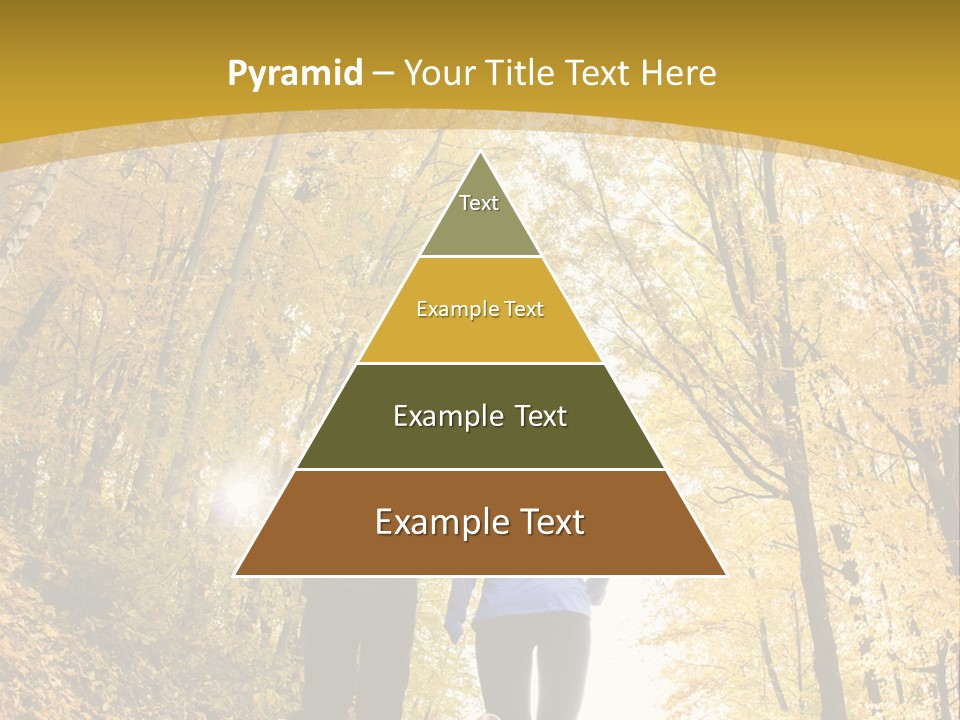 Two People Jogging Down A Path In The Woods PowerPoint Template