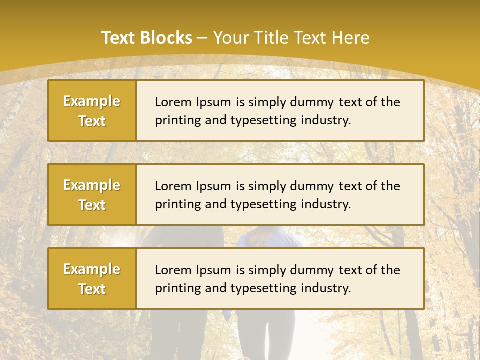Two People Jogging Down A Path In The Woods PowerPoint Template