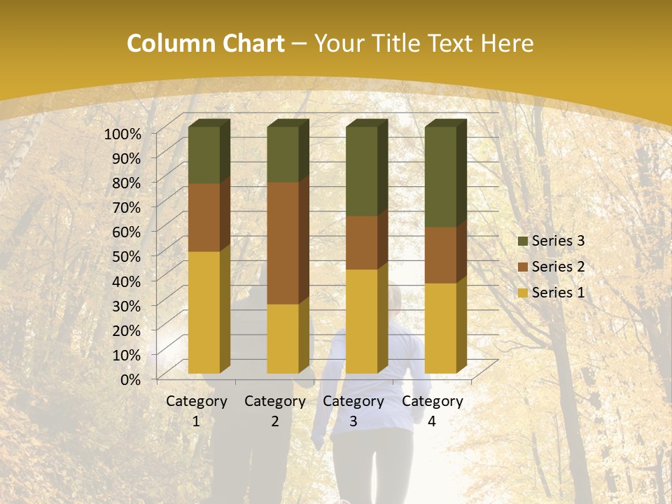 Two People Jogging Down A Path In The Woods PowerPoint Template
