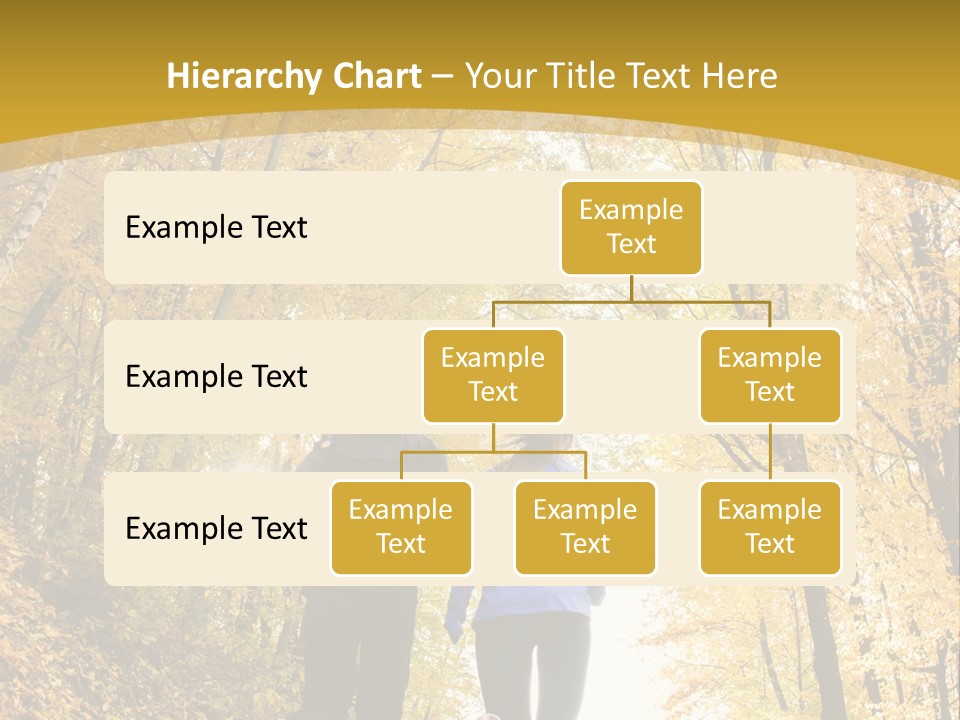 Two People Jogging Down A Path In The Woods PowerPoint Template