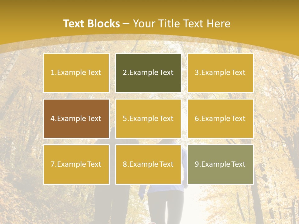 Two People Jogging Down A Path In The Woods PowerPoint Template