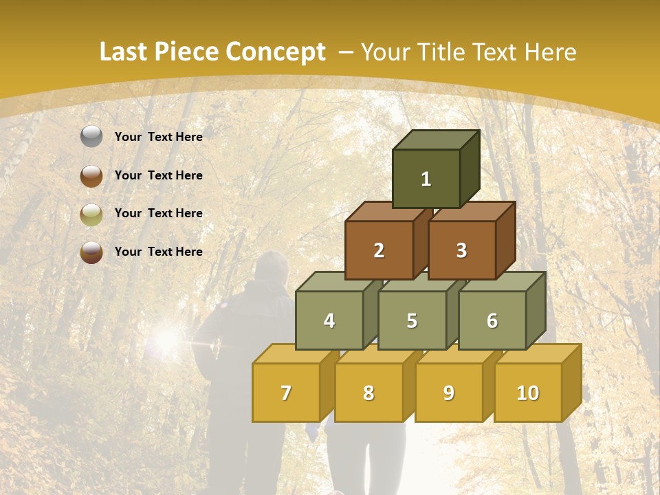 Two People Jogging Down A Path In The Woods PowerPoint Template