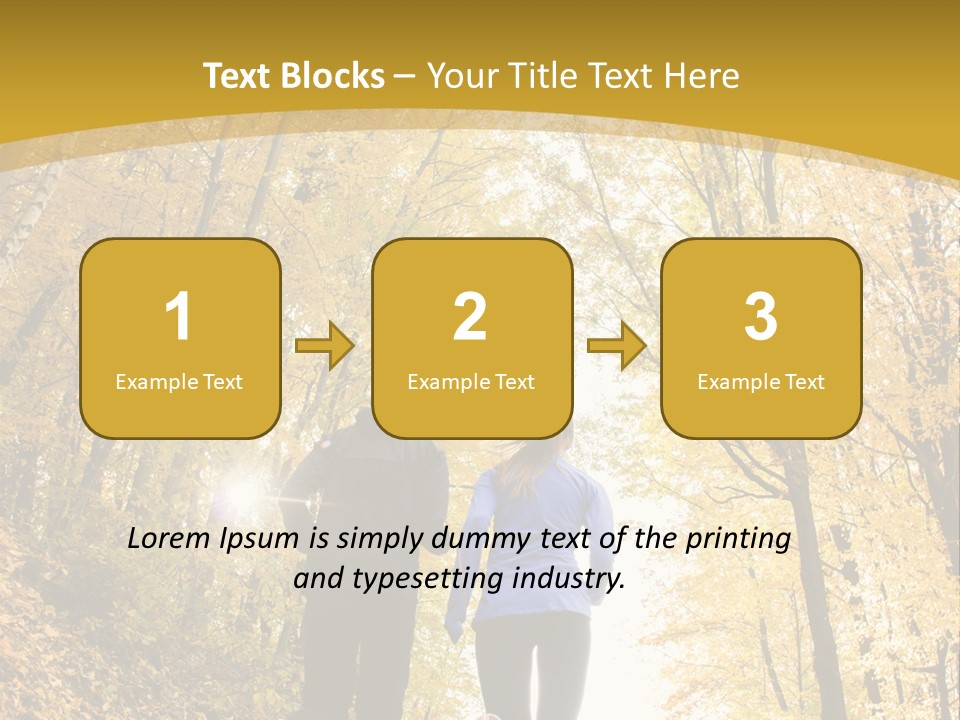 Two People Jogging Down A Path In The Woods PowerPoint Template