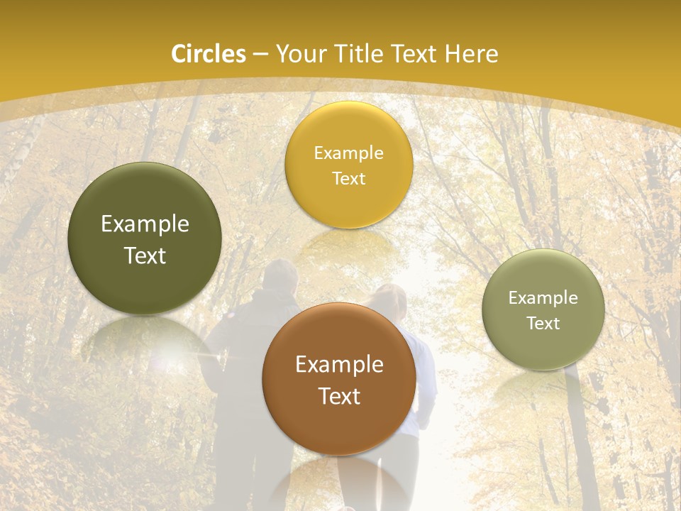 Two People Jogging Down A Path In The Woods PowerPoint Template