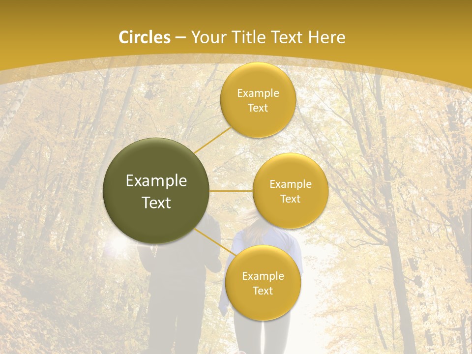 Two People Jogging Down A Path In The Woods PowerPoint Template