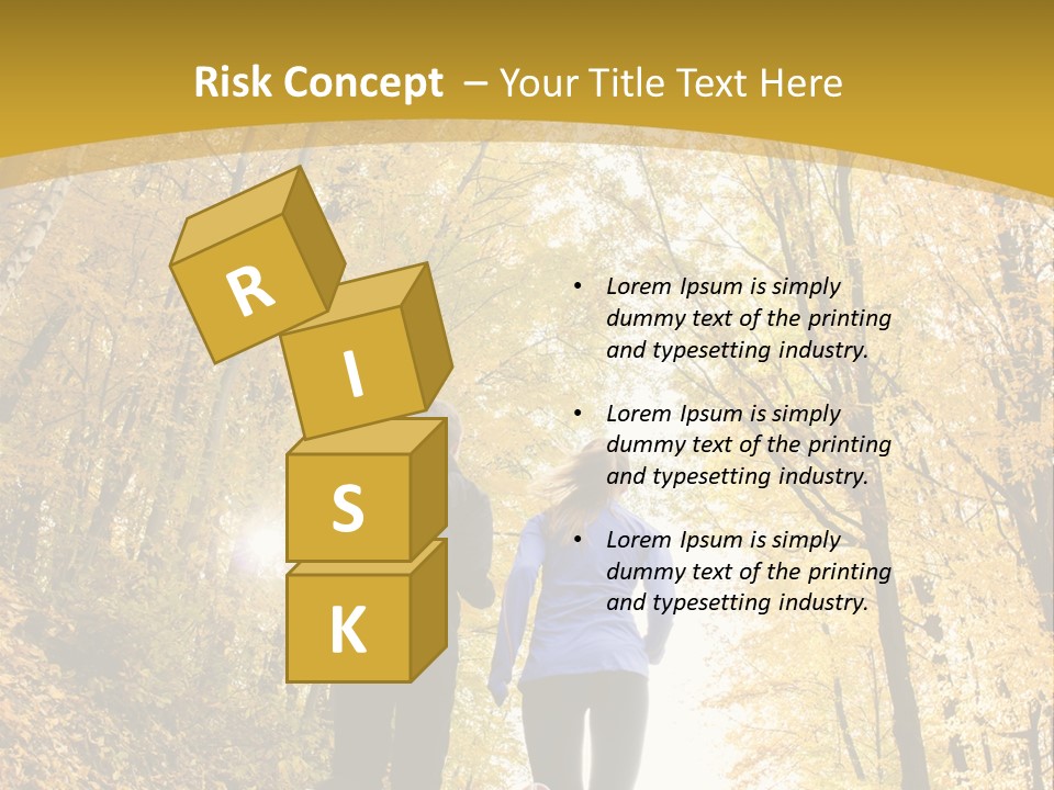 Two People Jogging Down A Path In The Woods PowerPoint Template