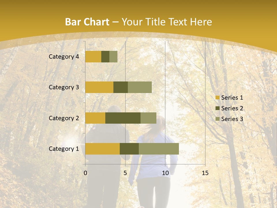 Two People Jogging Down A Path In The Woods PowerPoint Template