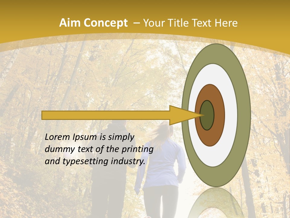 Two People Jogging Down A Path In The Woods PowerPoint Template