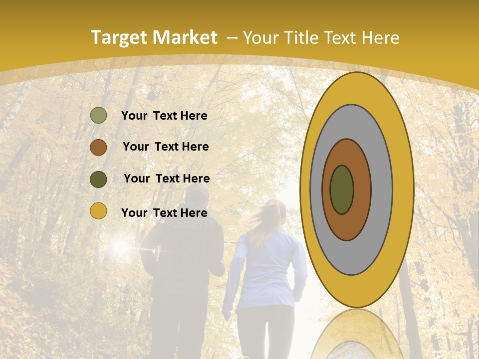 Two People Jogging Down A Path In The Woods PowerPoint Template