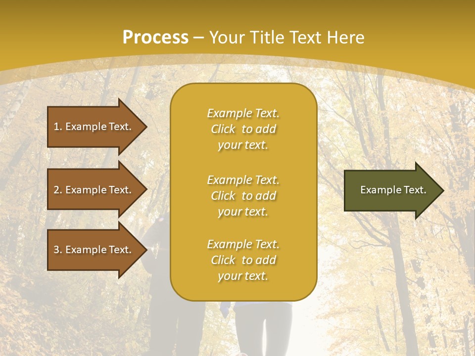 Two People Jogging Down A Path In The Woods PowerPoint Template