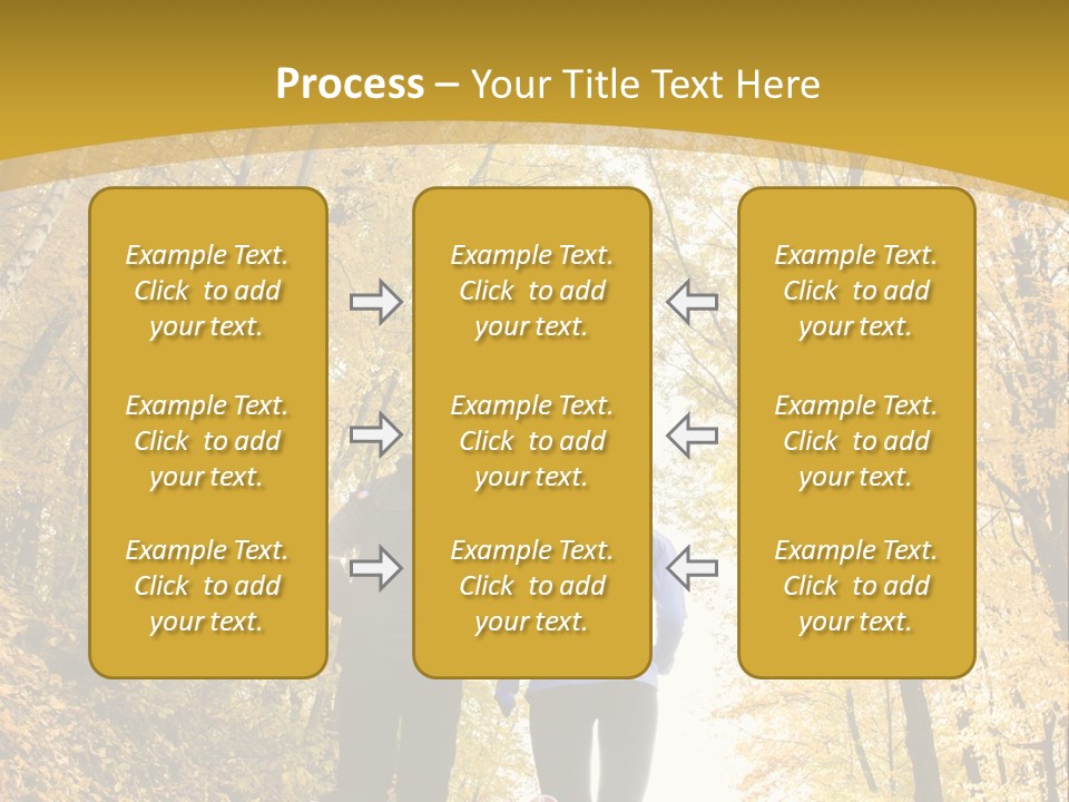 Two People Jogging Down A Path In The Woods PowerPoint Template