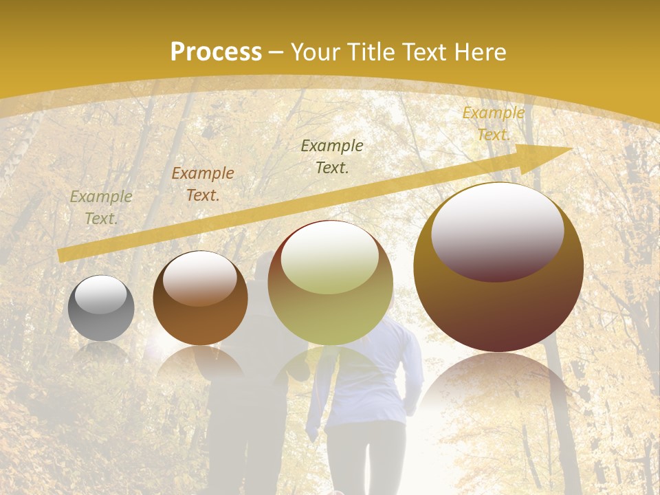 Two People Jogging Down A Path In The Woods PowerPoint Template