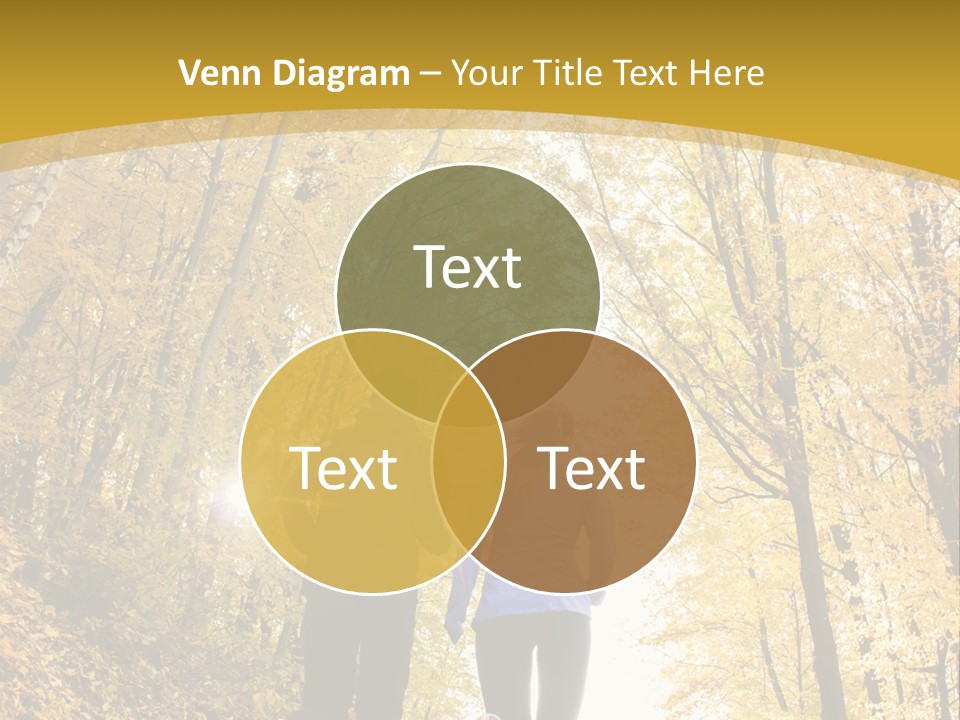 Two People Jogging Down A Path In The Woods PowerPoint Template