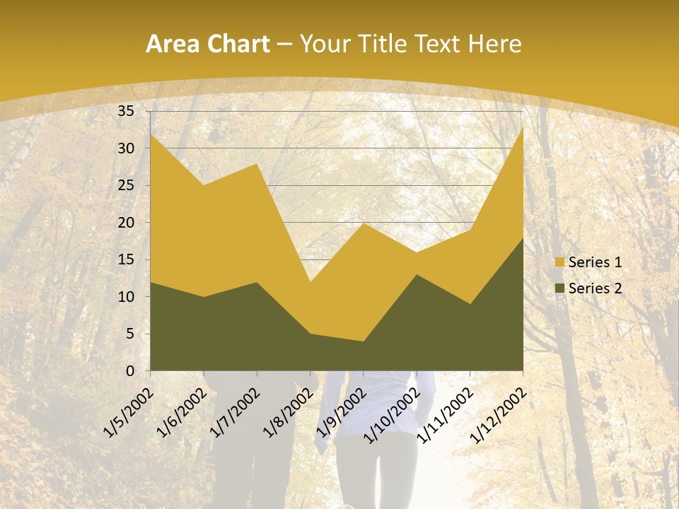 Two People Jogging Down A Path In The Woods PowerPoint Template
