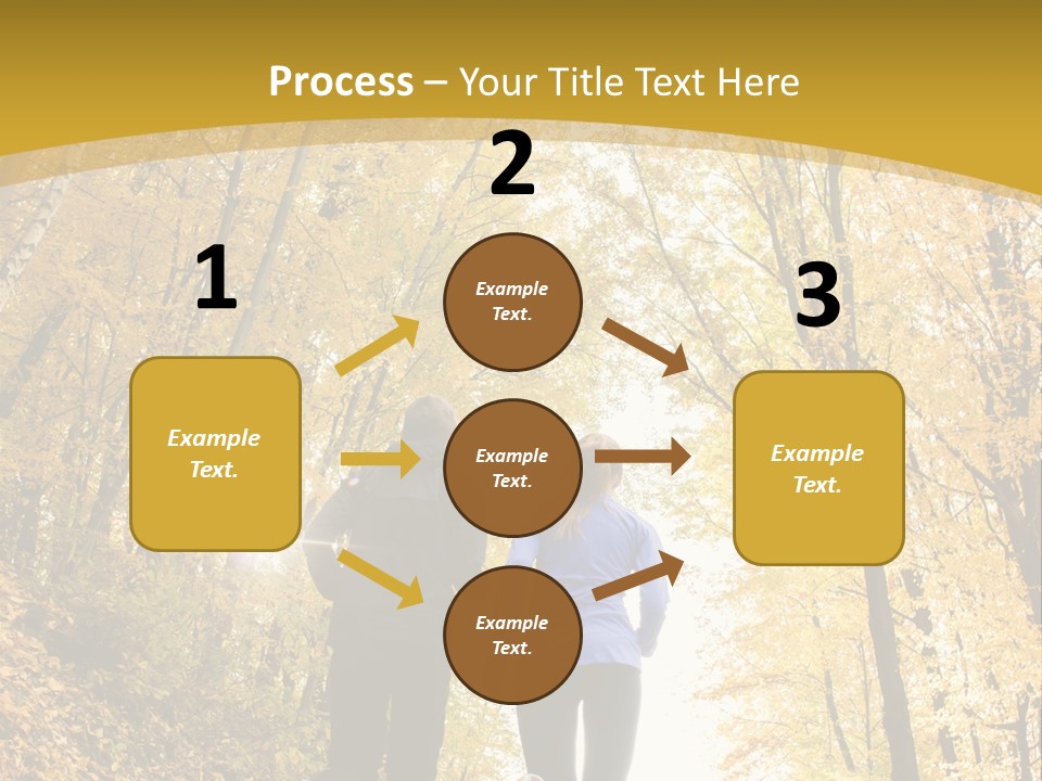 Two People Jogging Down A Path In The Woods PowerPoint Template