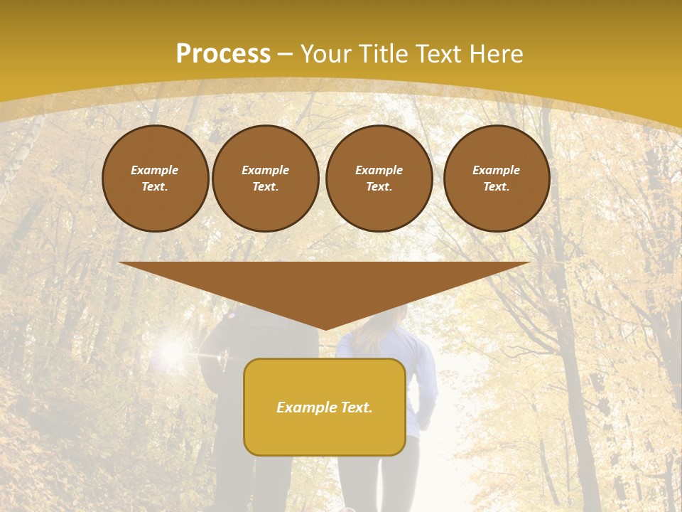 Two People Jogging Down A Path In The Woods PowerPoint Template