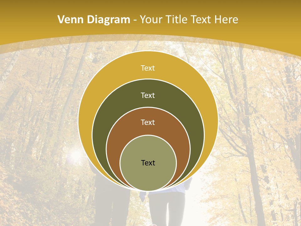 Two People Jogging Down A Path In The Woods PowerPoint Template