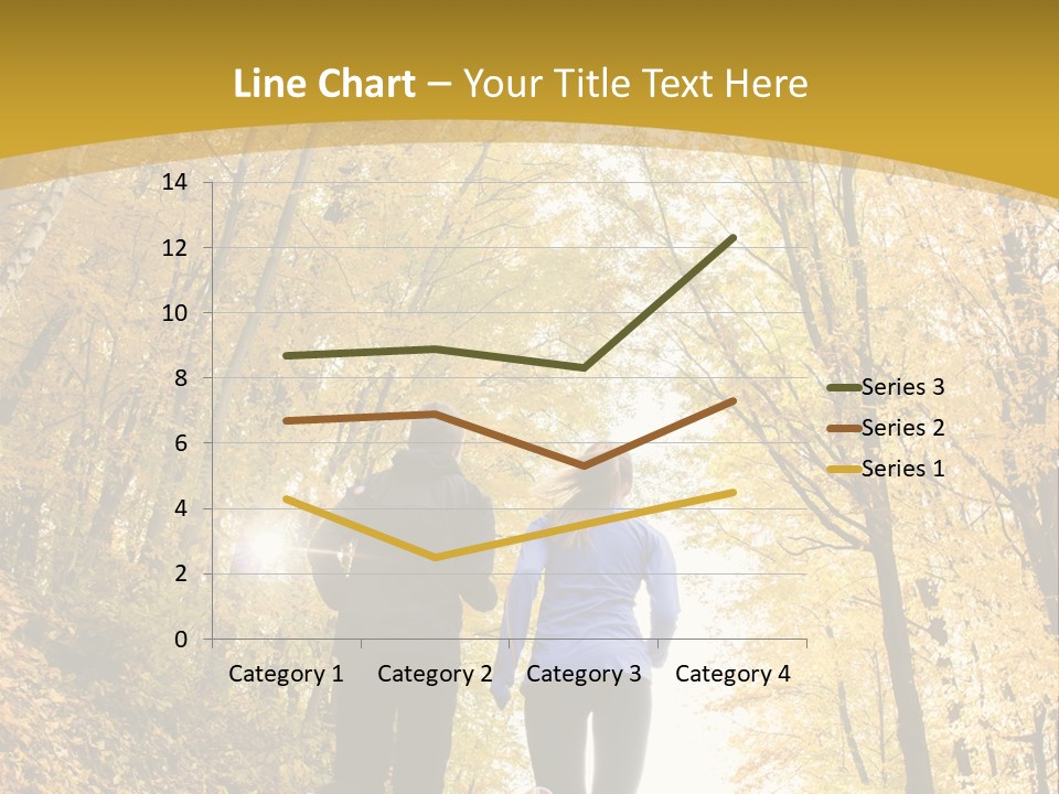 Two People Jogging Down A Path In The Woods PowerPoint Template