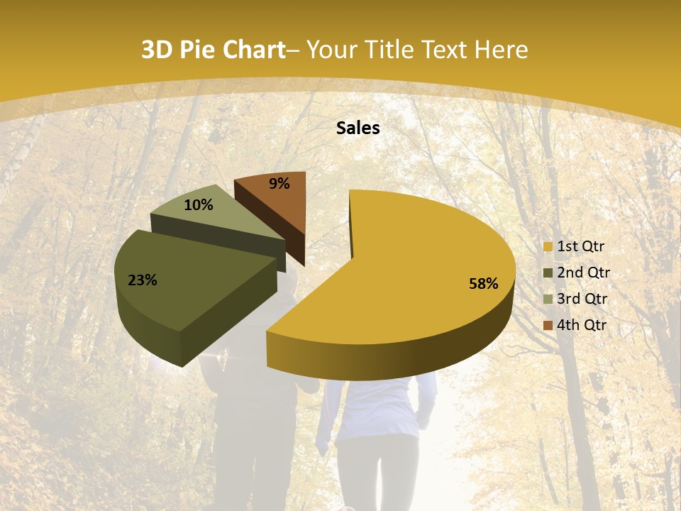 Two People Jogging Down A Path In The Woods PowerPoint Template
