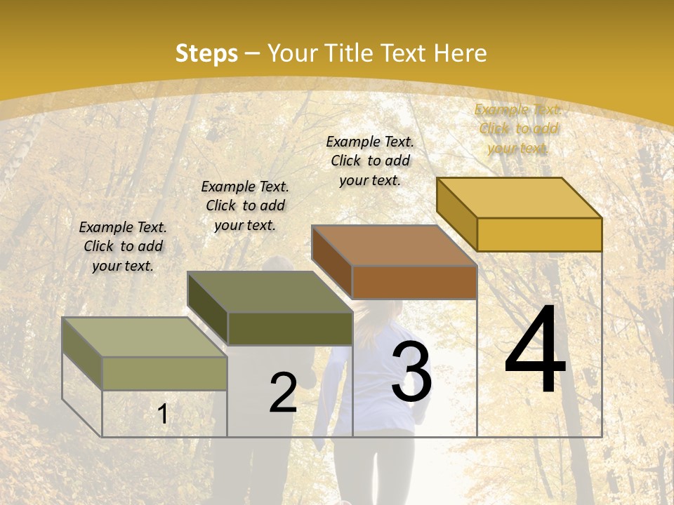 Two People Jogging Down A Path In The Woods PowerPoint Template