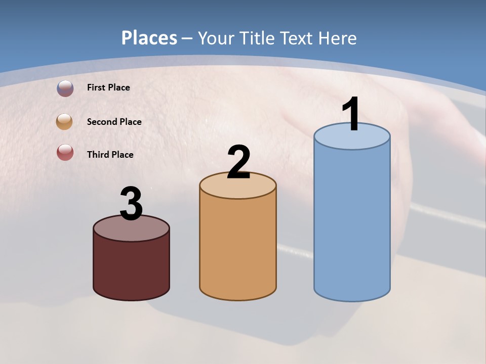 A Hand Holding A Gun In Front Of A Blue Sky PowerPoint Template