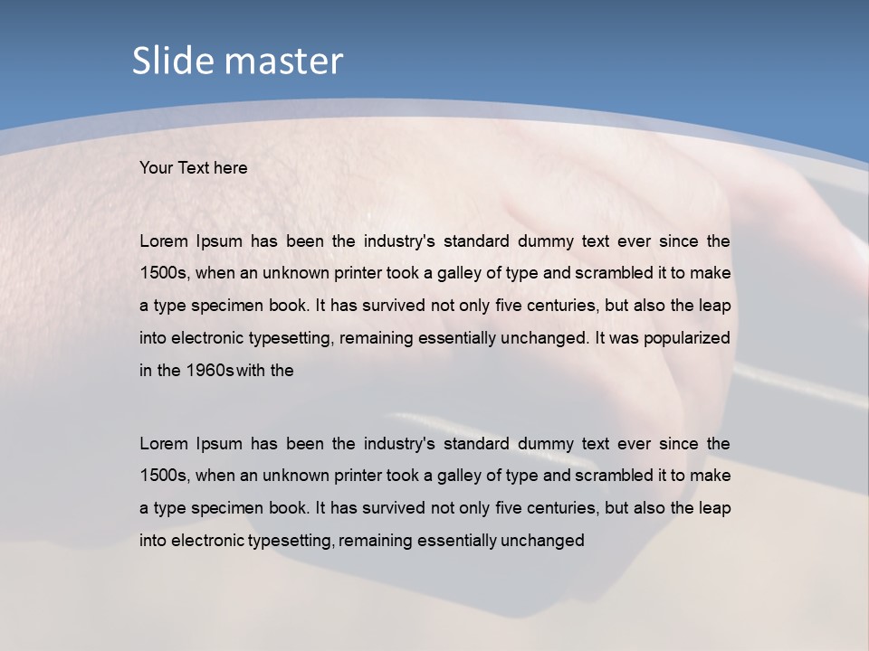 A Hand Holding A Gun In Front Of A Blue Sky PowerPoint Template