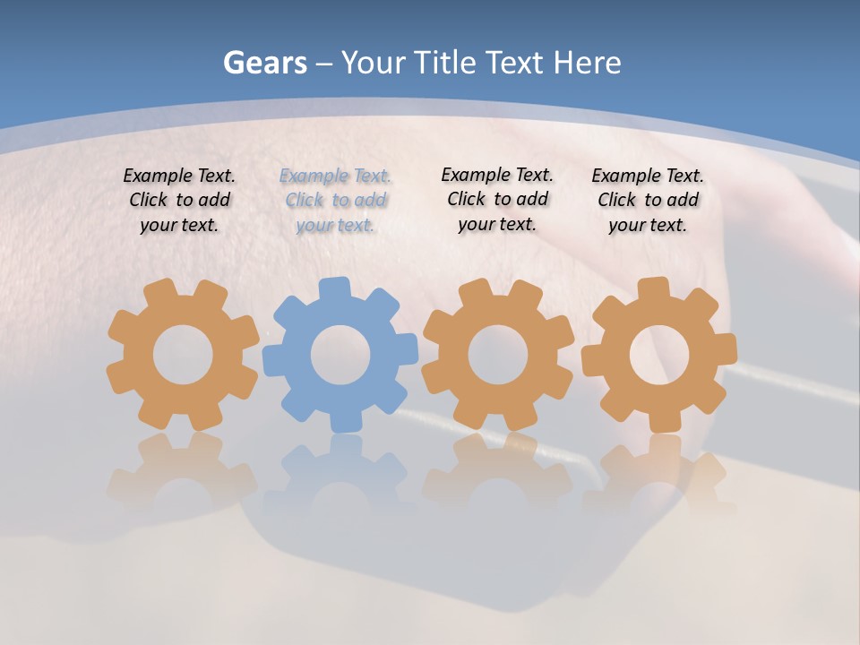 A Hand Holding A Gun In Front Of A Blue Sky PowerPoint Template