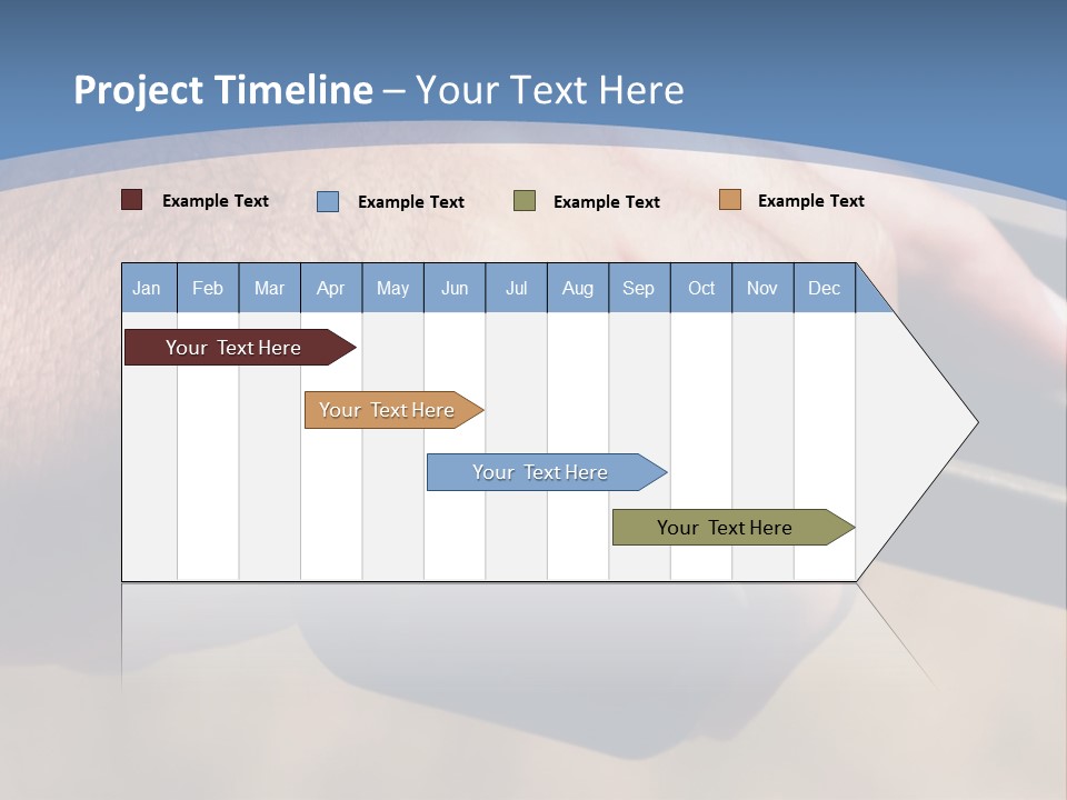 A Hand Holding A Gun In Front Of A Blue Sky PowerPoint Template