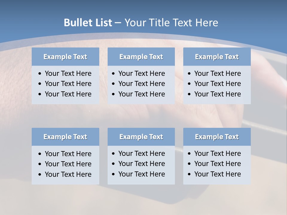 A Hand Holding A Gun In Front Of A Blue Sky PowerPoint Template