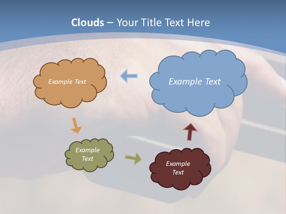 A Hand Holding A Gun In Front Of A Blue Sky PowerPoint Template