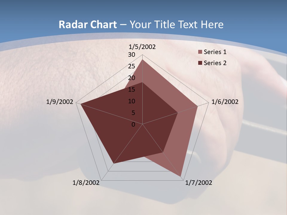 A Hand Holding A Gun In Front Of A Blue Sky PowerPoint Template