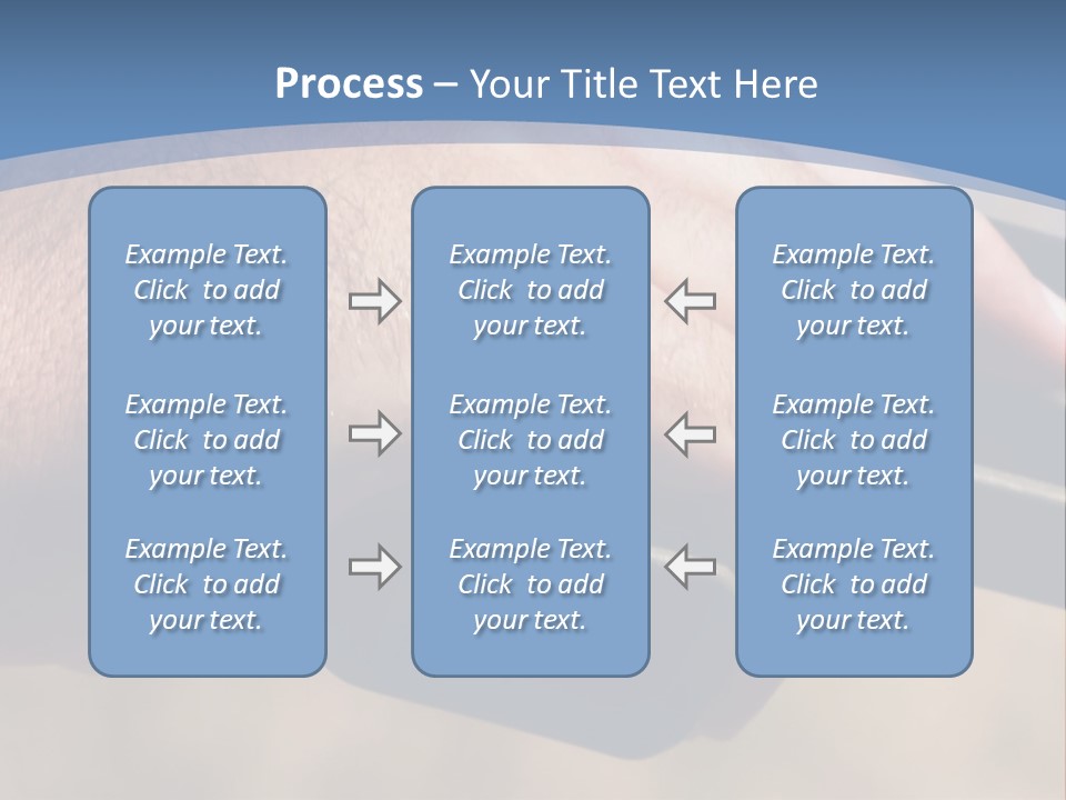 A Hand Holding A Gun In Front Of A Blue Sky PowerPoint Template