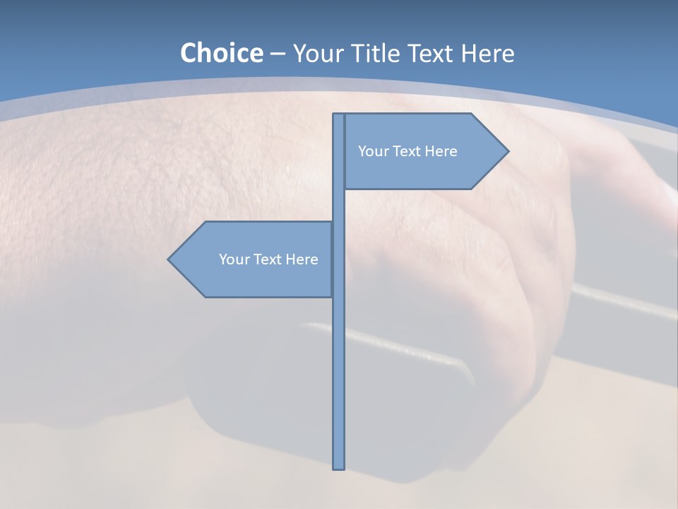 A Hand Holding A Gun In Front Of A Blue Sky PowerPoint Template