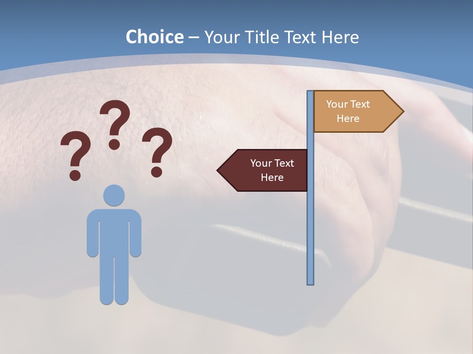 A Hand Holding A Gun In Front Of A Blue Sky PowerPoint Template