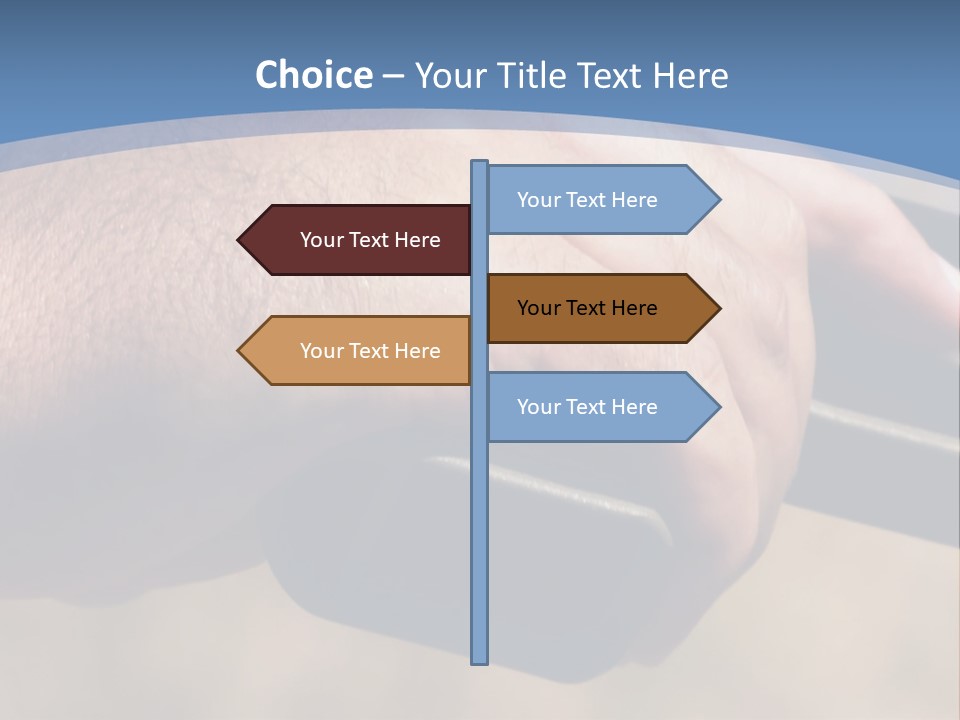 A Hand Holding A Gun In Front Of A Blue Sky PowerPoint Template