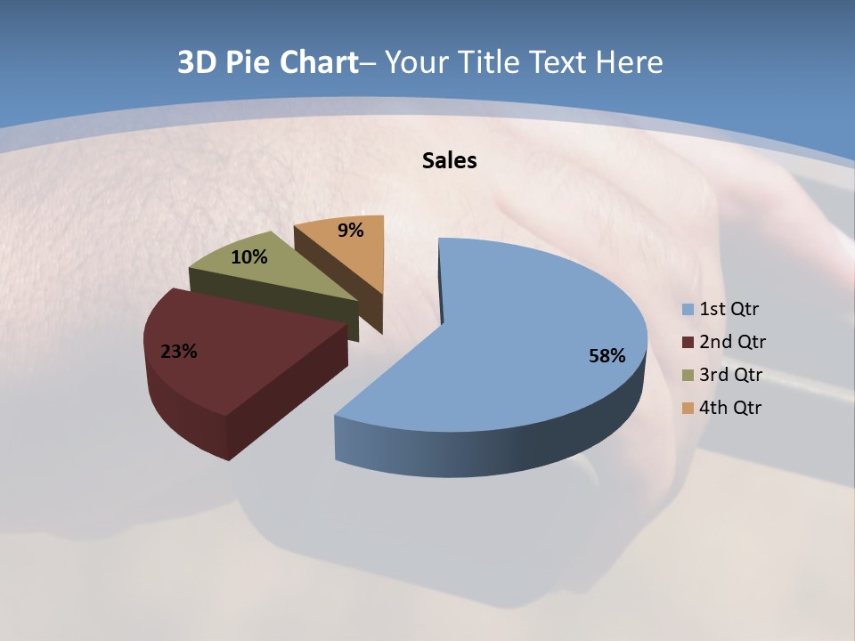 A Hand Holding A Gun In Front Of A Blue Sky PowerPoint Template