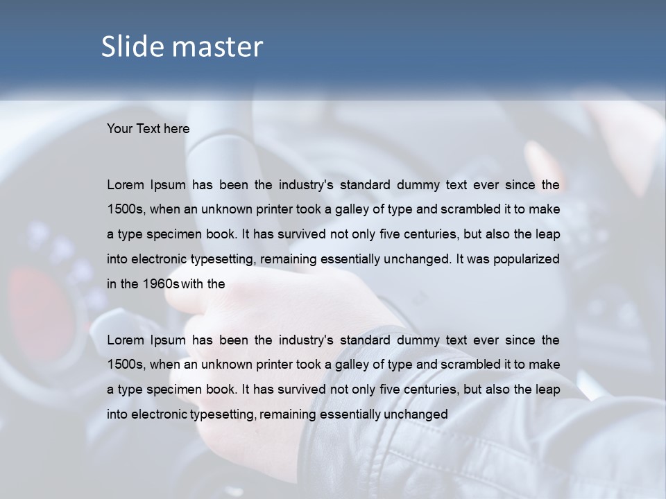 A Person Driving A Car With A Steering Wheel PowerPoint Template