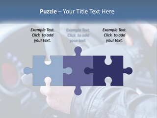 A Person Driving A Car With A Steering Wheel PowerPoint Template