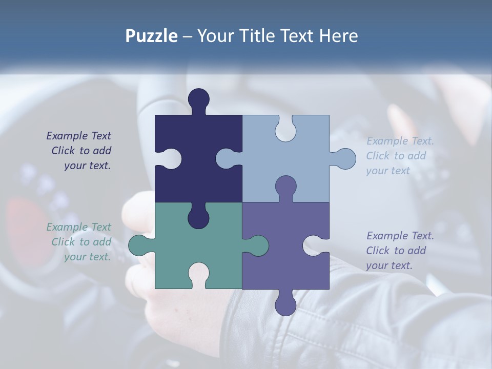 A Person Driving A Car With A Steering Wheel PowerPoint Template