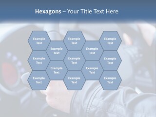 A Person Driving A Car With A Steering Wheel PowerPoint Template