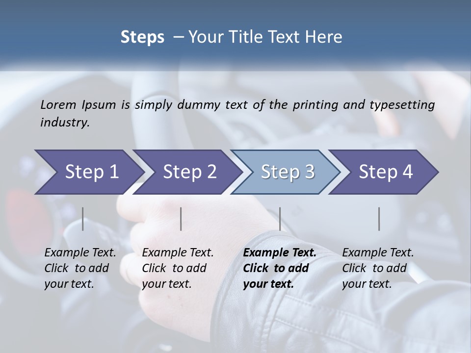 A Person Driving A Car With A Steering Wheel PowerPoint Template
