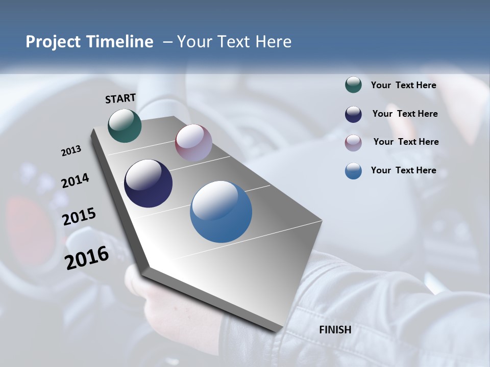 A Person Driving A Car With A Steering Wheel PowerPoint Template