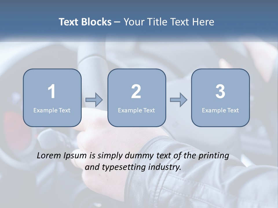 A Person Driving A Car With A Steering Wheel PowerPoint Template