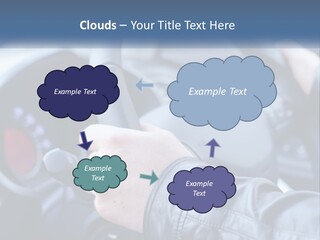A Person Driving A Car With A Steering Wheel PowerPoint Template