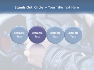 A Person Driving A Car With A Steering Wheel PowerPoint Template