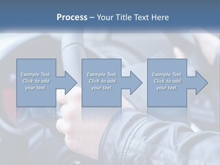 A Person Driving A Car With A Steering Wheel PowerPoint Template