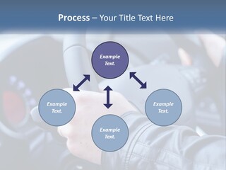 A Person Driving A Car With A Steering Wheel PowerPoint Template