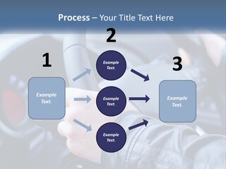 A Person Driving A Car With A Steering Wheel PowerPoint Template