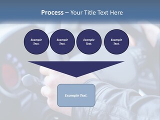 A Person Driving A Car With A Steering Wheel PowerPoint Template